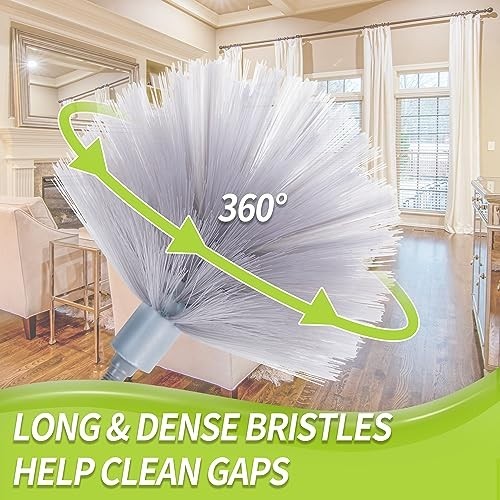 Cobweb Duster with Extension Pole & Microfiber Brush - Ceiling Cleaning Kit 100"