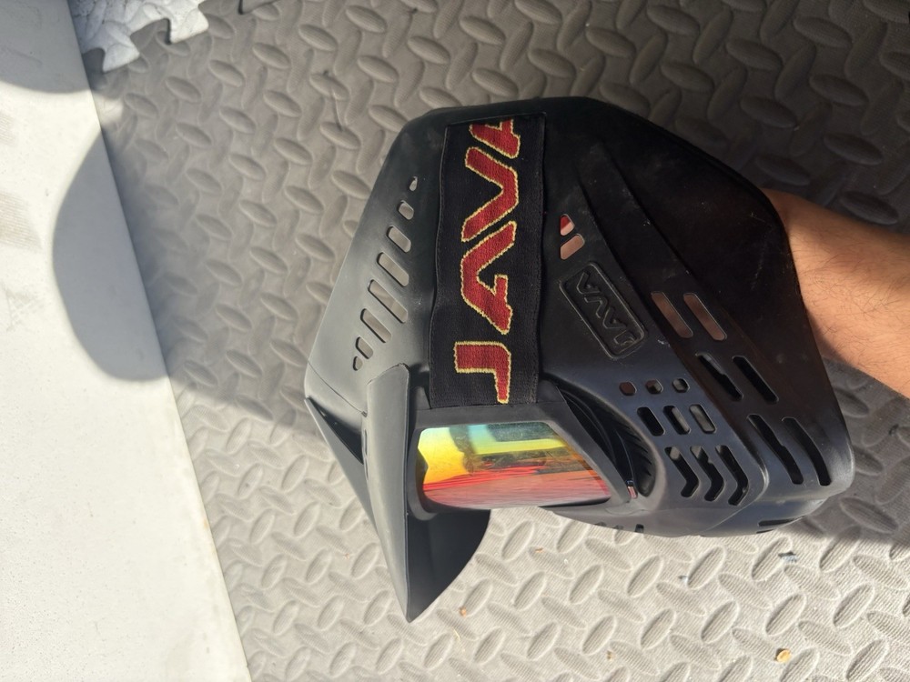 JAVA Paintball Mask Goggles Black with PMI Pod Harness Pack by PMI