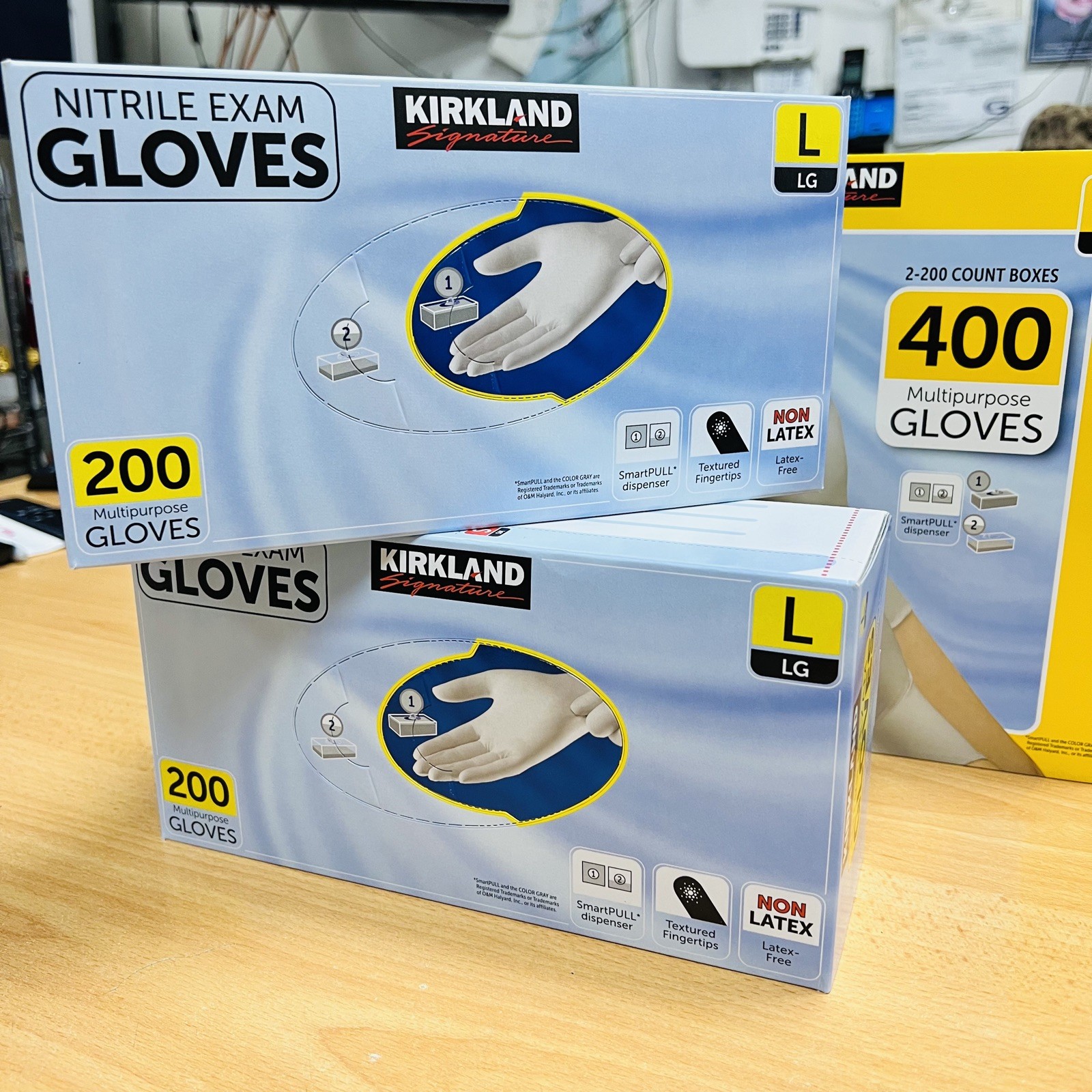 Kirkland Signature Nitrile Exam Gloves, Size Large 2 x box 📦 Total 400 count