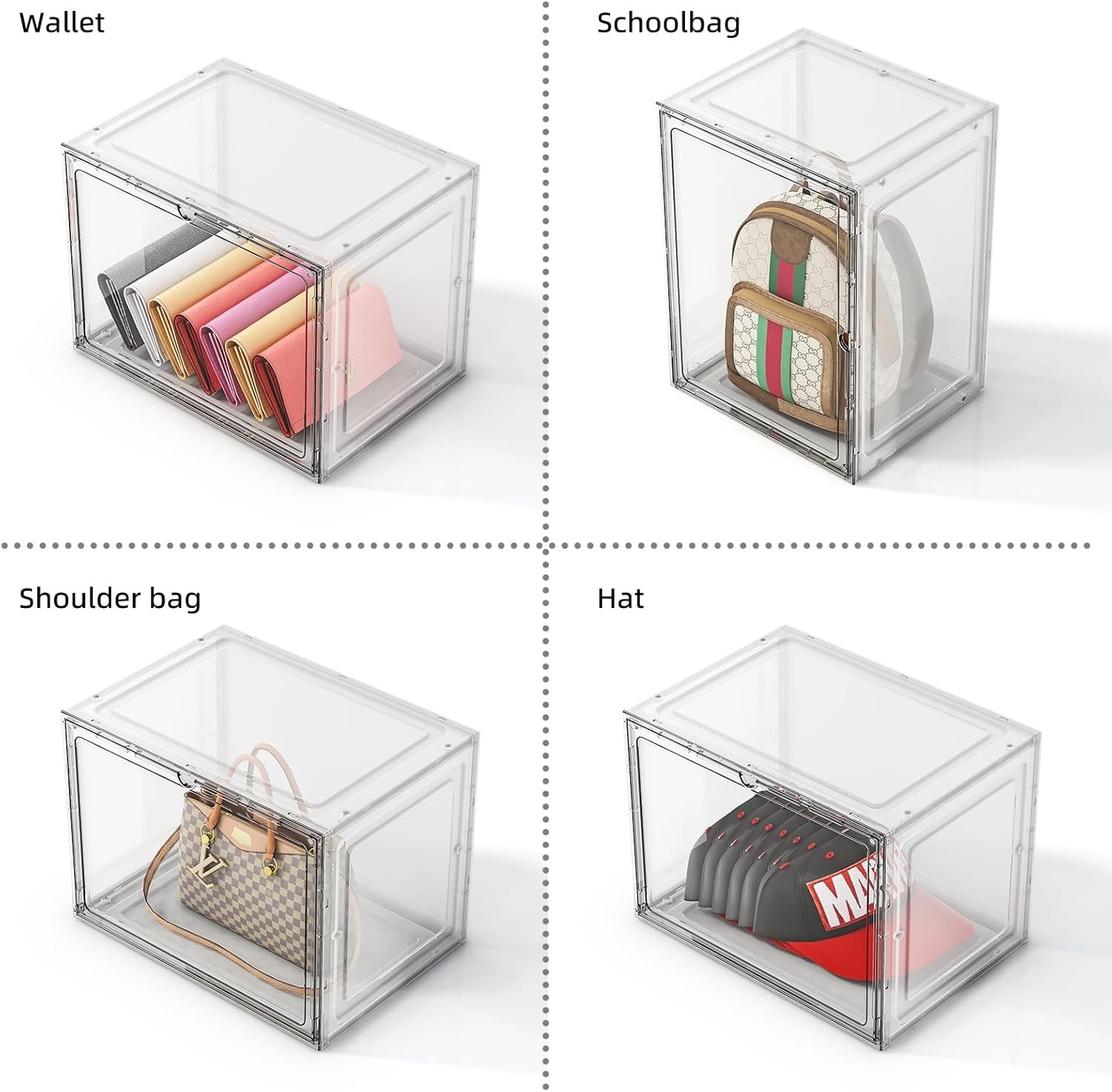 5 Pack Purse Organizer for Closet, Handbag Storage Organizer Stackable Displa...