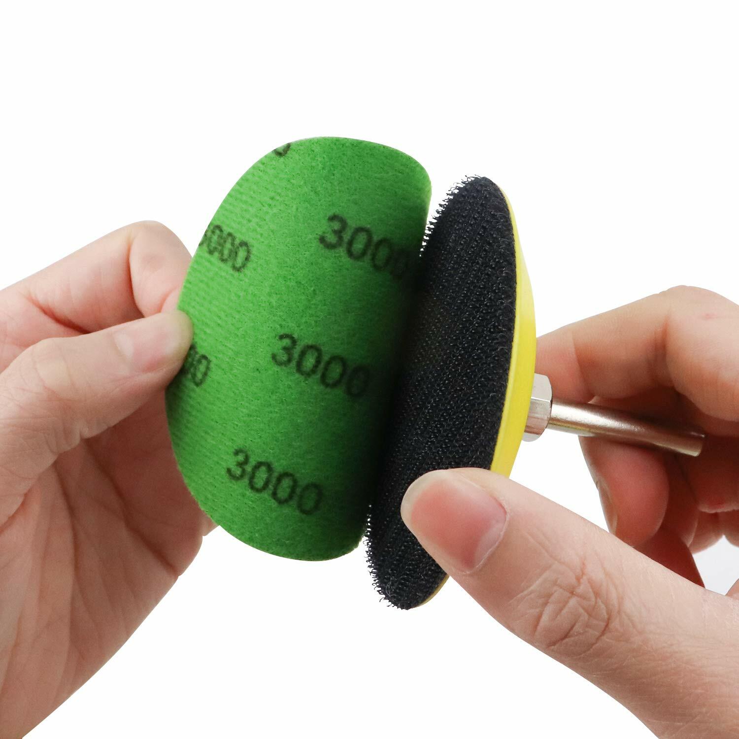 102x 3 in Sanding Discs 800-5000 Grit for Drill Wet Dry Hook Loop Sandpaper Pads