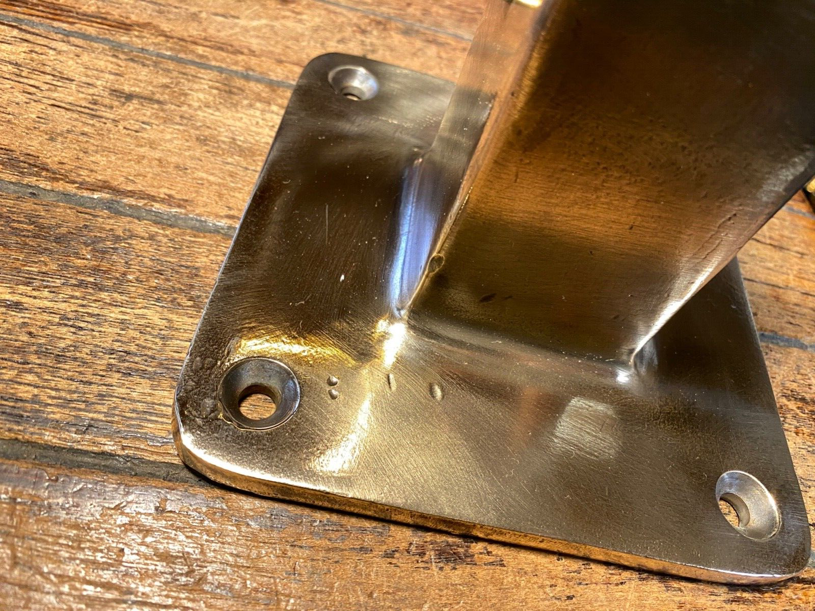 VINTAGE PERKO POLISHED BRONZE MOORING BITT, SAMPSON POST/BOLLARD, CLEAT 6" BASE