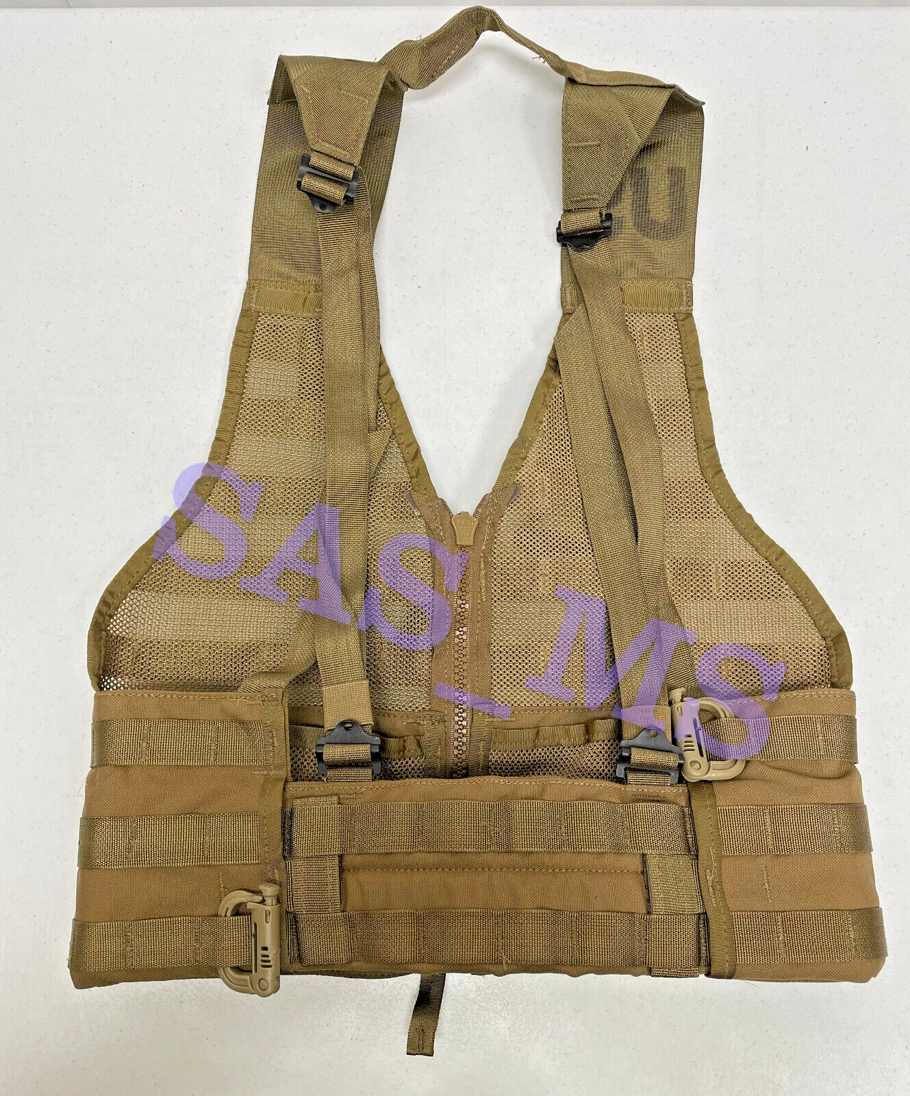 USMC MOLLE II MARPAT FLC FIGHTING LOAD CARRIER VEST COYOTE BROWN ZIPPERED NIP