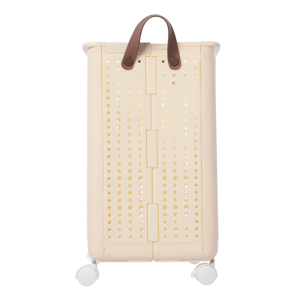 30kg Collapsible Laundry Hamper, Foldable Rolling Laundry Basket With Wheels