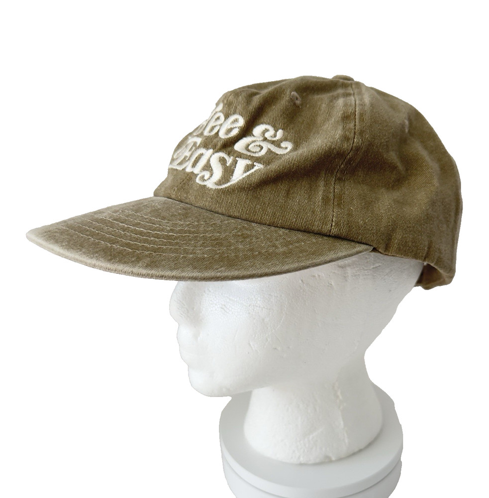 "Free & Easy" Adjustable Baseball Hat Cap Outdoors Hiking Embroidered Tan EUC