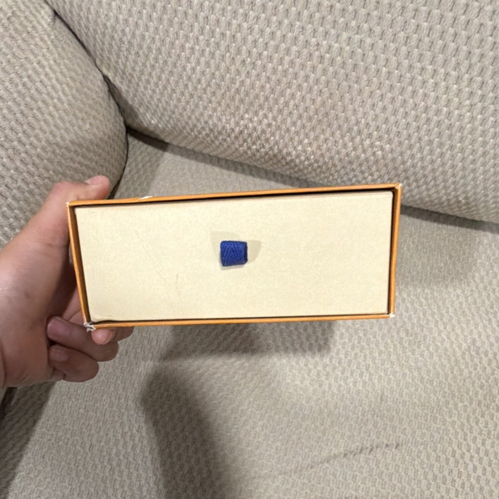 Louis Vuitton Orange Cardboard Gift Box Rectangle with Blue Pull Tab