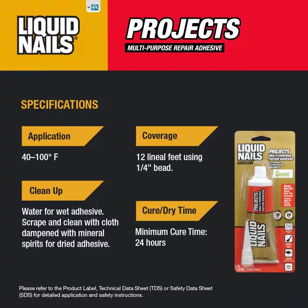 4 Oz. White Latex Glue for Small Projects and Repairs