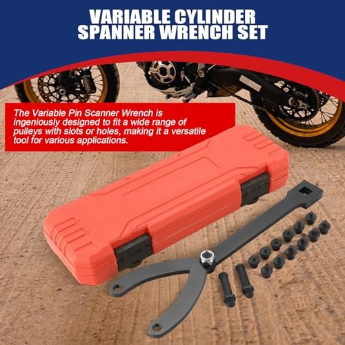 Variable Pin Spanner Wrench, 15Pc Adjustable Pin Spanner Wrench Kit, 1/2"