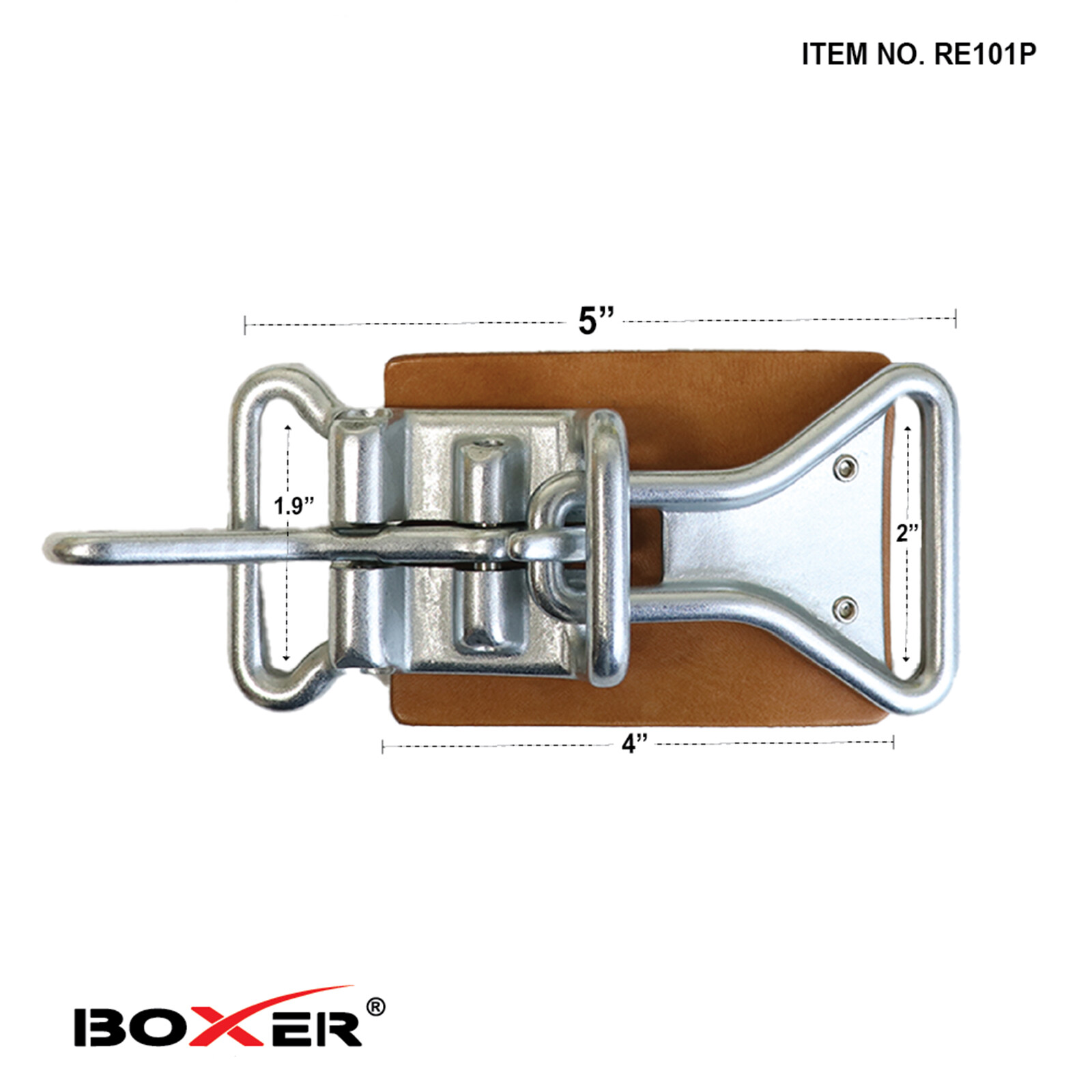 Racing Harness Center Buckle with Leather Pad, Safety Harness Latch & Link -  2"