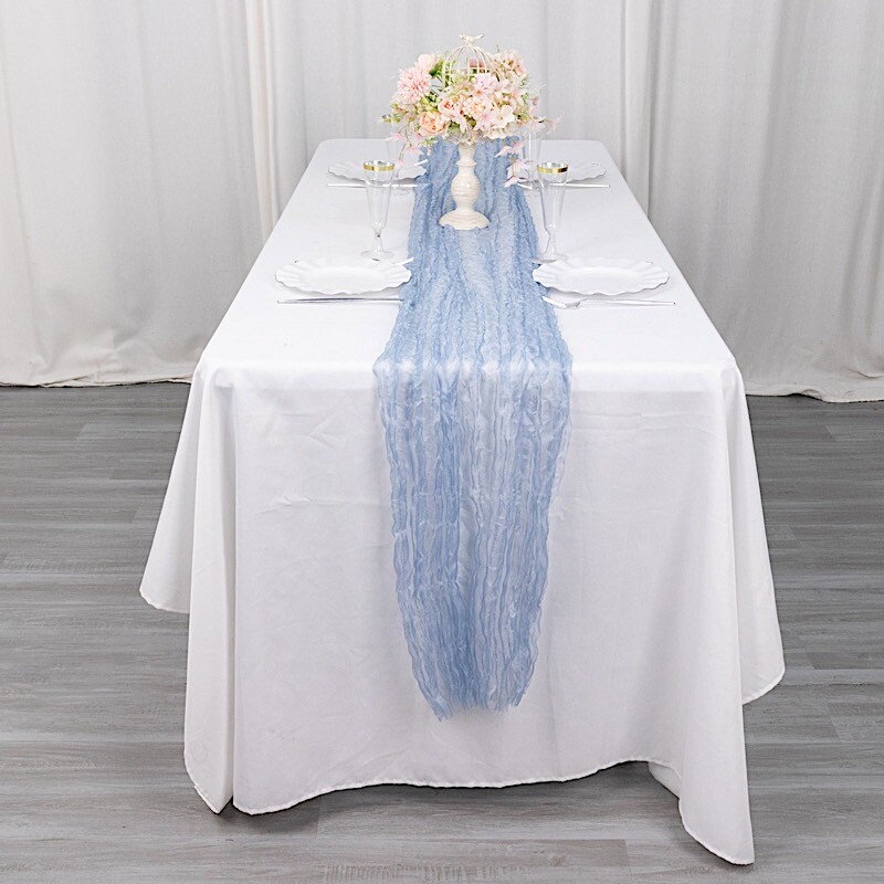 9 feet Crinkled Sheer Organza TABLE RUNNER Party Events Reception Decorations