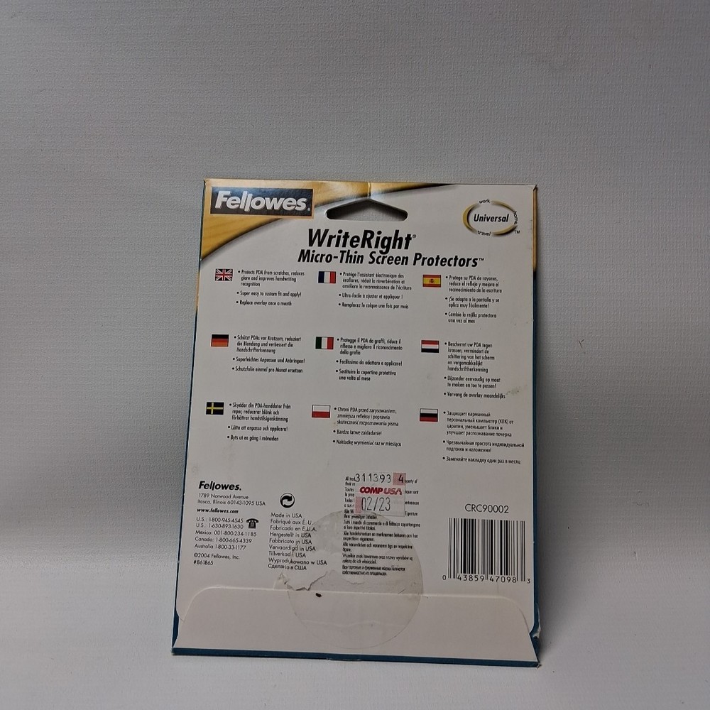 Fellowes Write Right Universal Screen Protectors - New Sealed