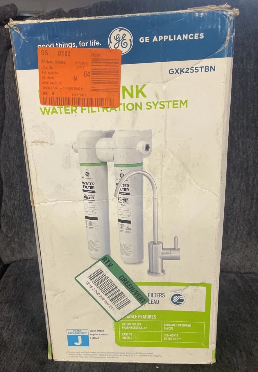 GE GXK255TBN Under Sink Water Filtration System w/ Faucet FQK2J filters.NEW