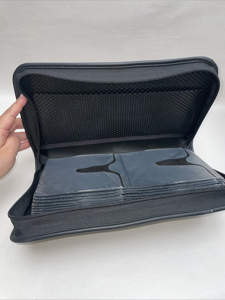 CD Projects 64 Disc CD DVD Video Game Carrying Storage Case Black Red W/ Zipper