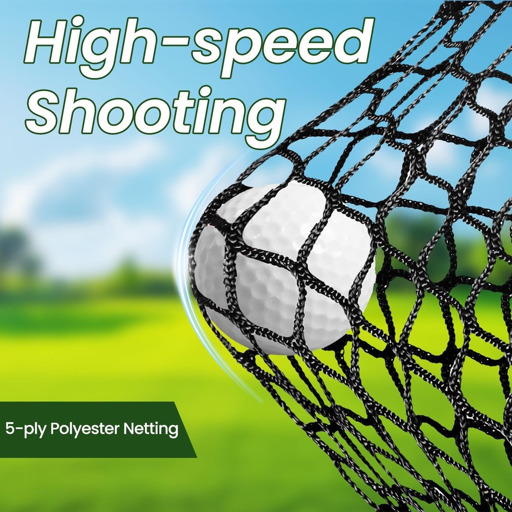 10x6.7 ft Golf Practice Hitting Net with Frame, Netting, Target and Accessories
