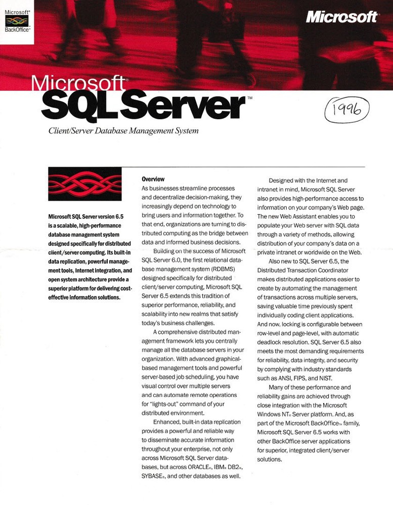 Vintage Software - Microsoft SQL Server v6.5 & v4.21 (full), v2000 EE (eval kit)
