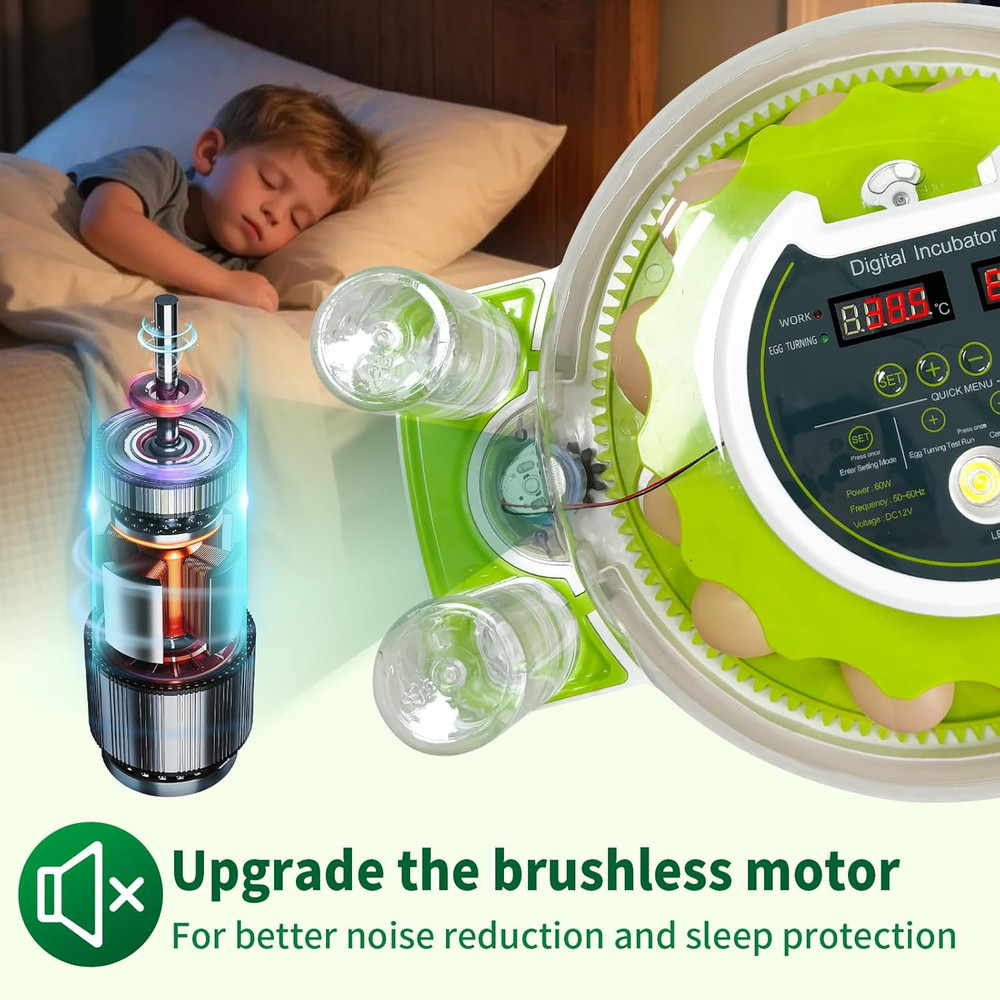 Egg Incubator with Temperature and Humidity Control,Automatic 18 Eggs Poultry Ha