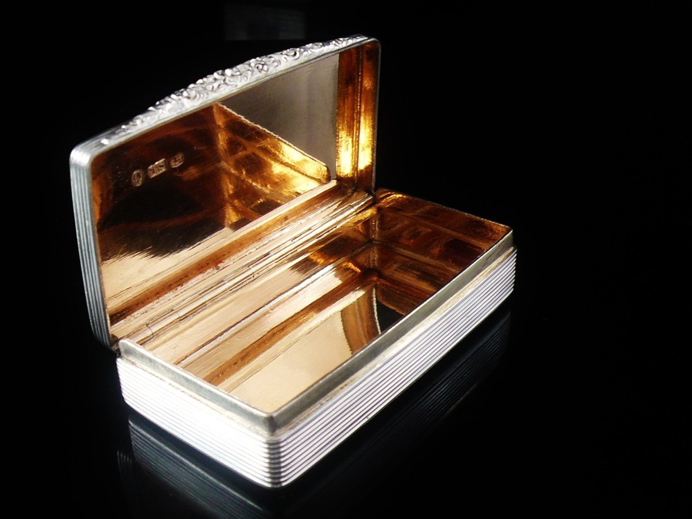 Immaculate Sterling Silver Snuff Box, Hallmarked Birmingham 1836