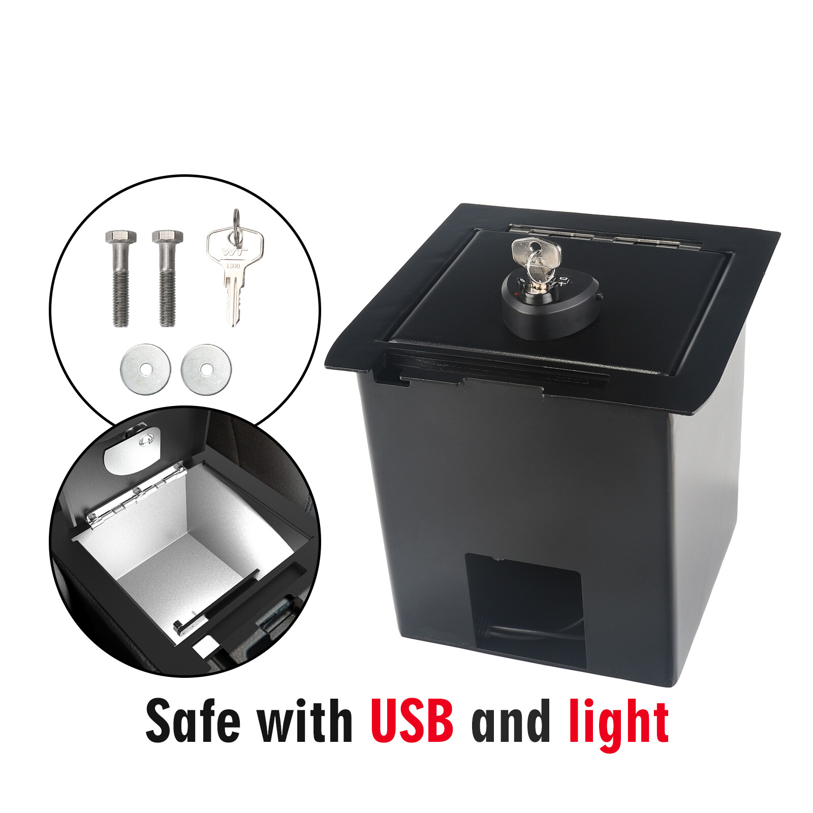 For 2016-2023 Toyota Tacoma Center Console Safe Gun Storage with LED Lighting