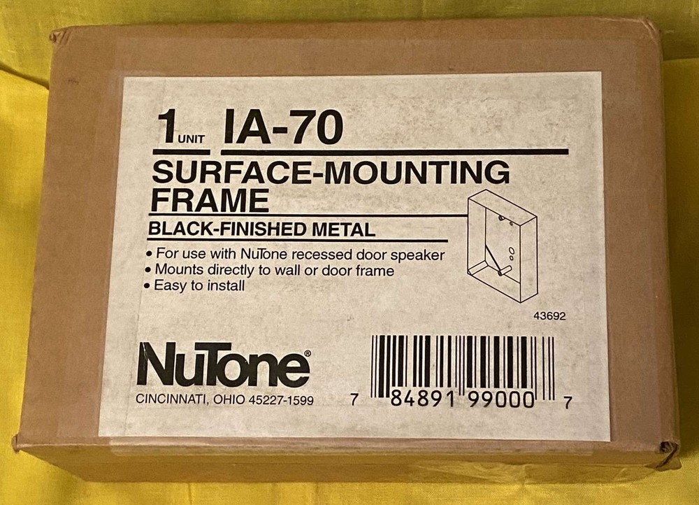 *NEW-Open Box* NUTONE SURFACE MOUNTING FRAME BLACK METAL 1A-70