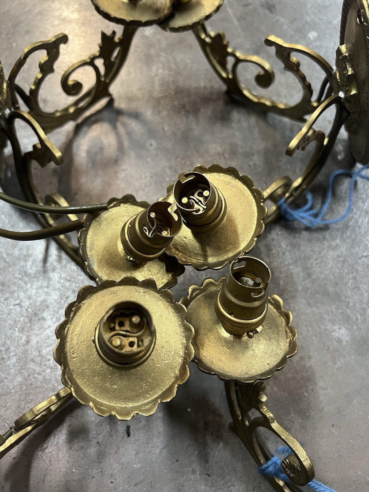 Set of 4 Antique Victorian Brass Double Arm Wall Sconces NOS Vintage Bundle/Set