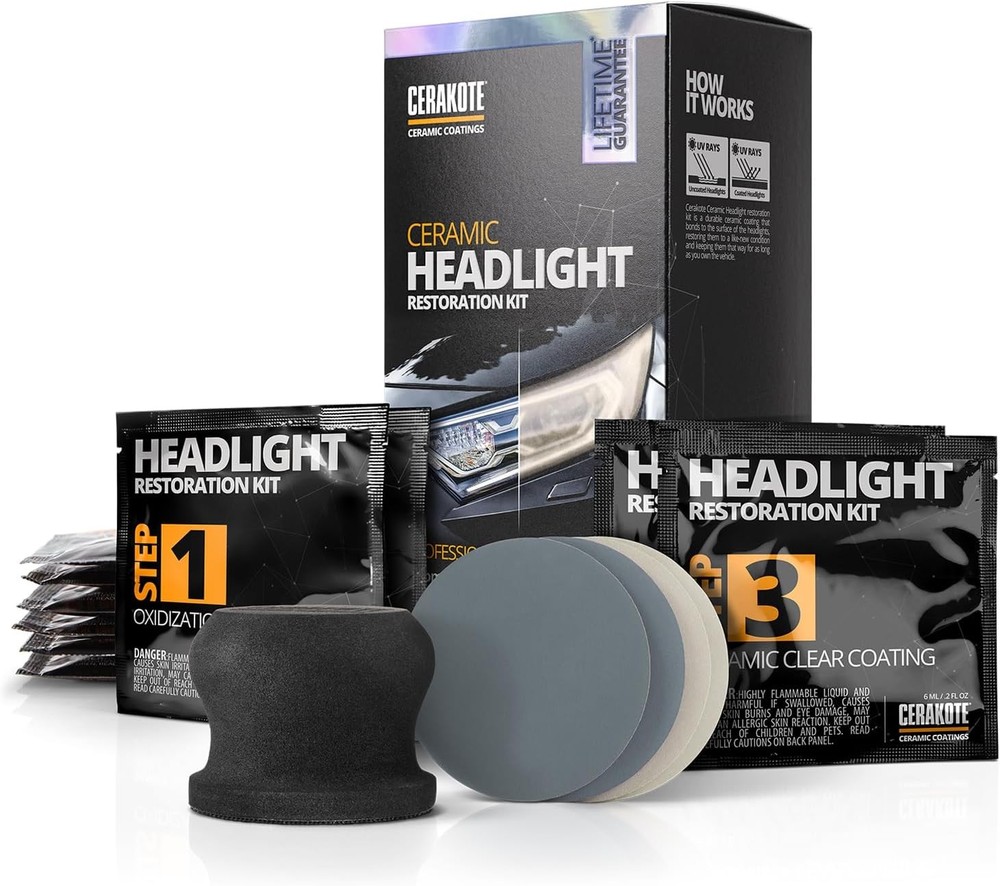 Ceramic Headlight Restoration Kit, No Power Tools Required - 10 Wipe Kit