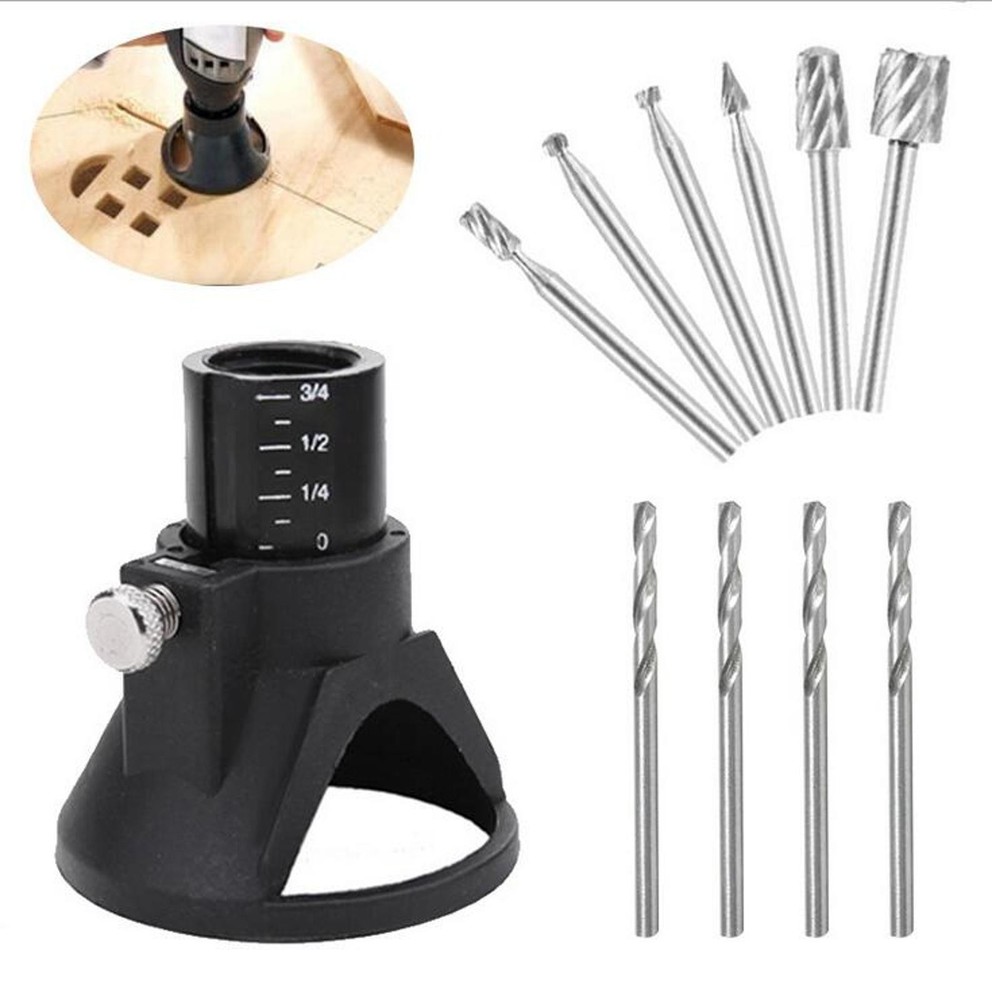 Large Window Wood Guide HSS Router With Drill Bits Set For Dremel