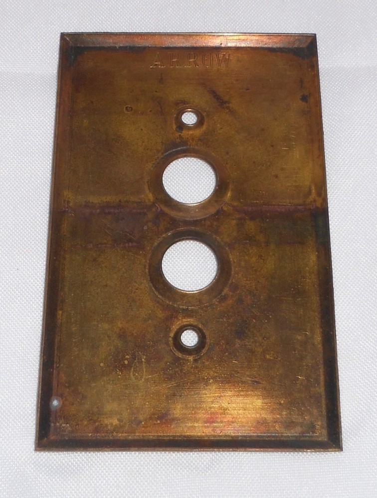 Arrow Push Button Single Light Switch Cover Plate Solid Brass 4.5" H x 2.75" W