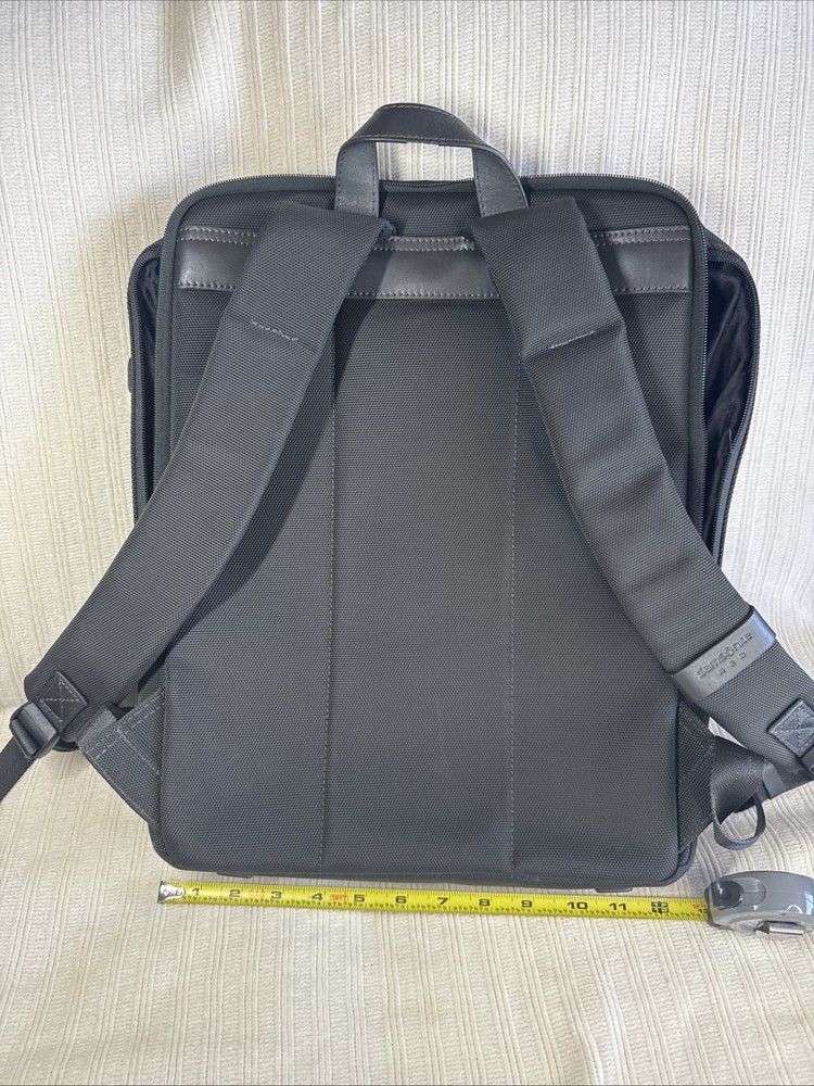 Samsonite Red Leather Laptop Backpack-Black