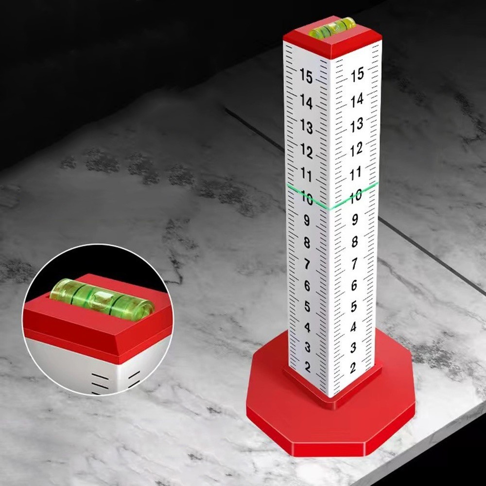 2pcs Red White Ceiling Leveling Rulers for Equal Height Tile Installation