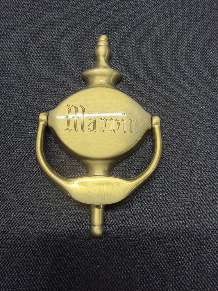 THINGS REMEMBERED SOLID BRASS DOOR KNOCKER TARNISH RESISTANT ENGRAVEABLE GOLD