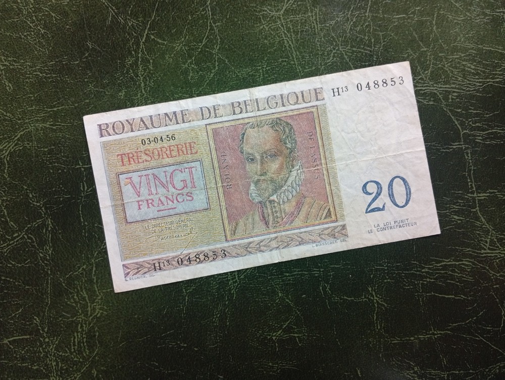 BELGIUM Banknotes, 20 Francs 1956
