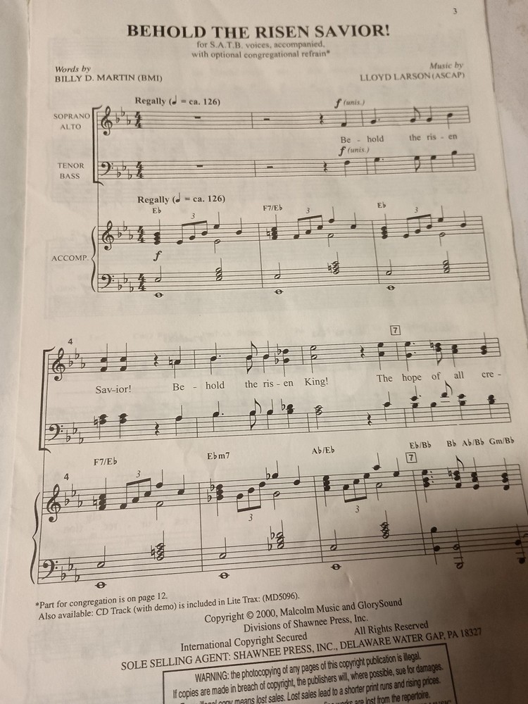 Behold the Risen Savior! SATB , Congregation 2000 Sheet Music P12
