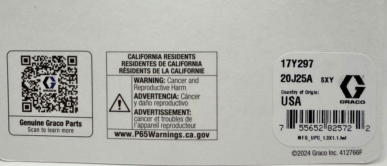 NEW Graco 17Y297 Contractor PC ProConnect Repl Cartridge GENUINE - SHIPS FREE!