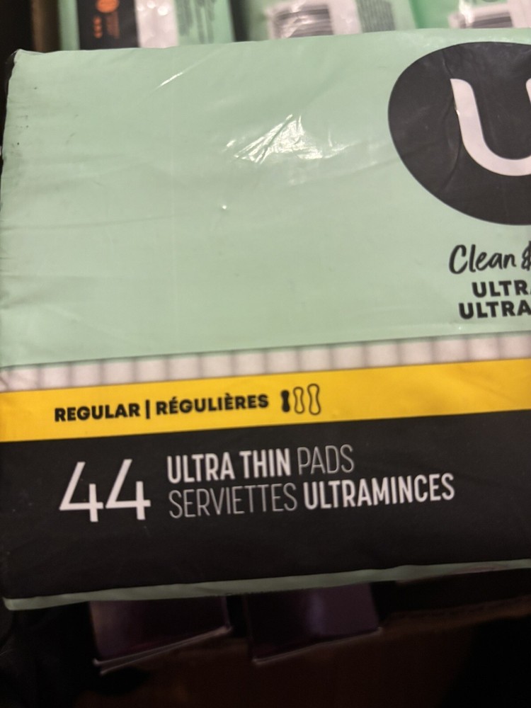 U By Kotex Regular Ultra Thin 44 Pads Each Pack-2 Pack Listing