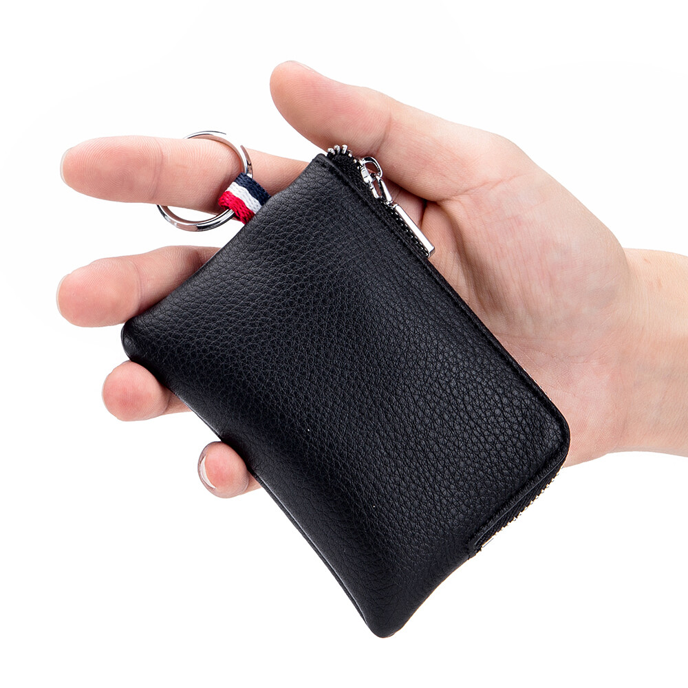 Genuine Leather Coin Purses Men Small Change Money Key Wallets Case Mini Pouch