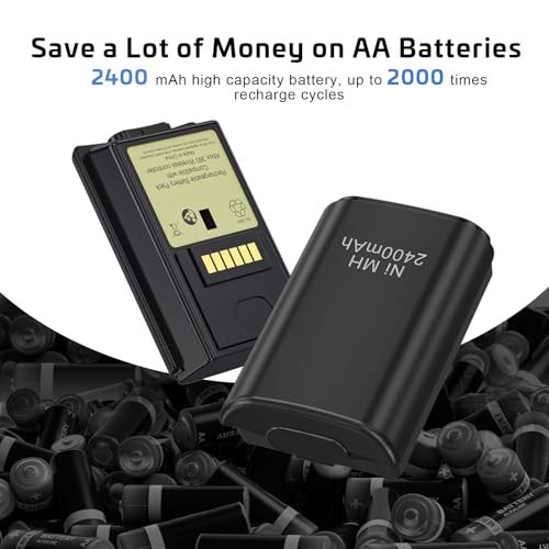 Rechargeable Batteries & Dual Charging Station for Xbox 360 Controller - 2 Pack