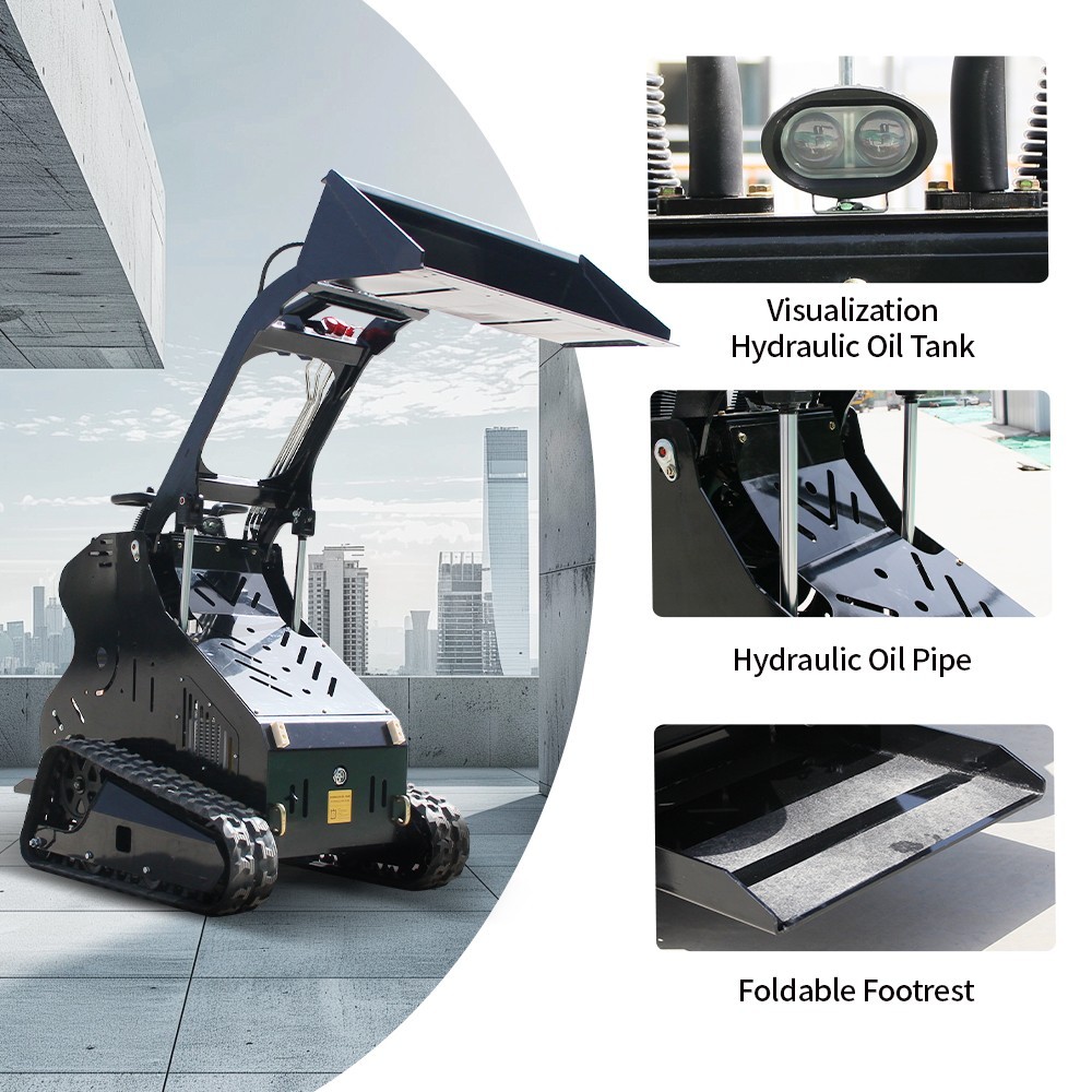 Upgraded Skid Steer Loader Tracked Loader with Grapple EPA Gasoline Engine USA