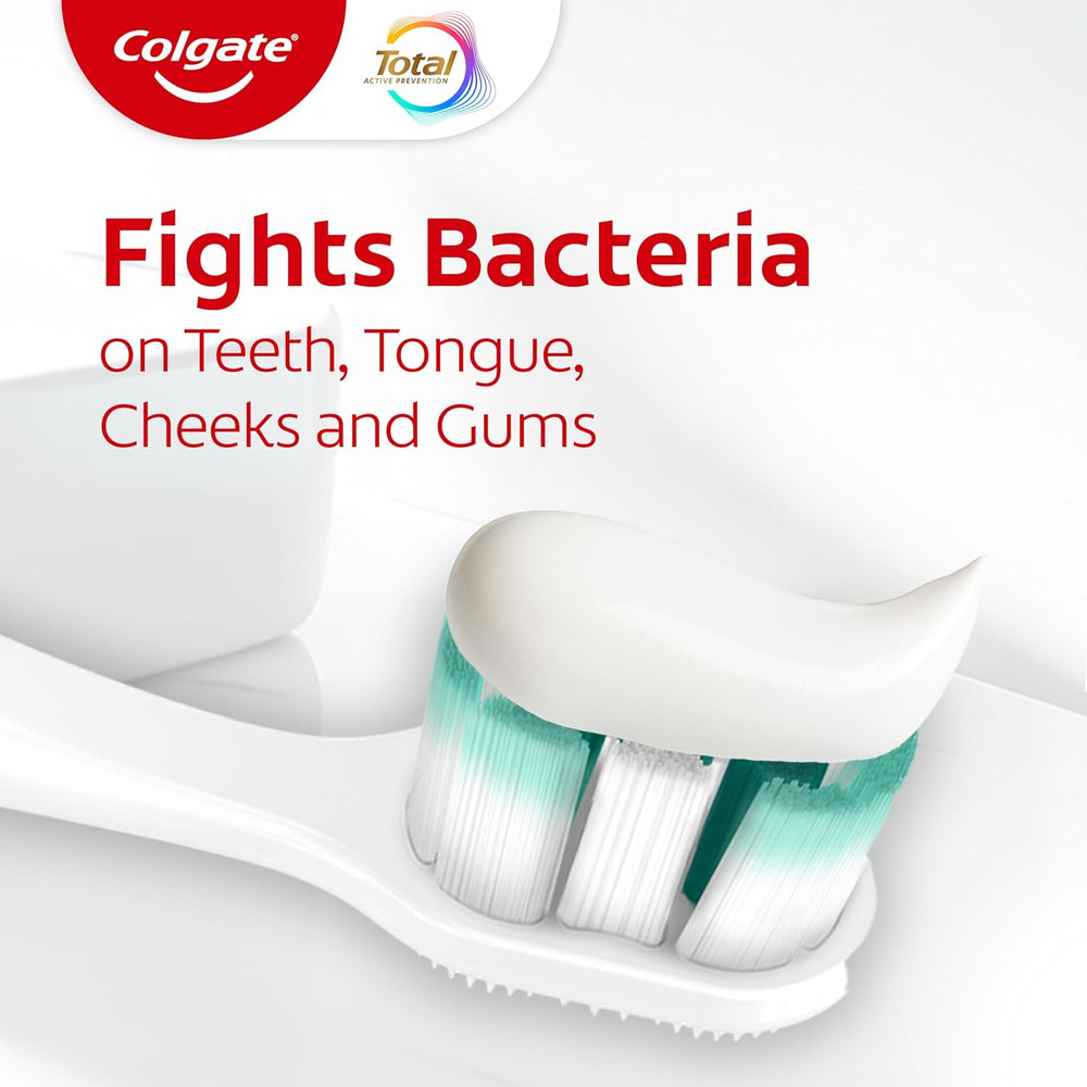 Colgate Total Whitening Toothpaste Paste, 5.1 oz, 4 Pack, Fluoride, Antibacteria