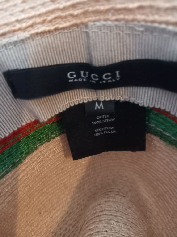 Gucci Raffia Hat Bucket Size M