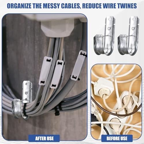 100 Pcs Cable Support, 2-Inch J Hooks Heavy Duty Galvanized Steel Cable Hook