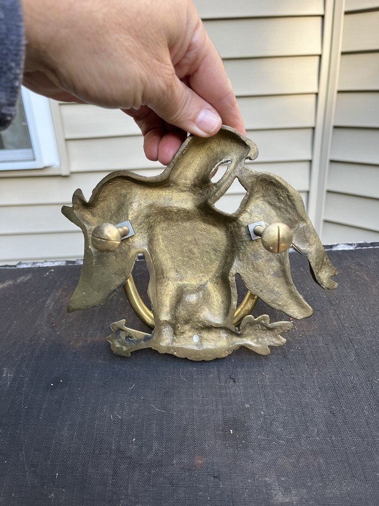Vintage Solid Brass Heavy American Bald Eagle Door Knocker