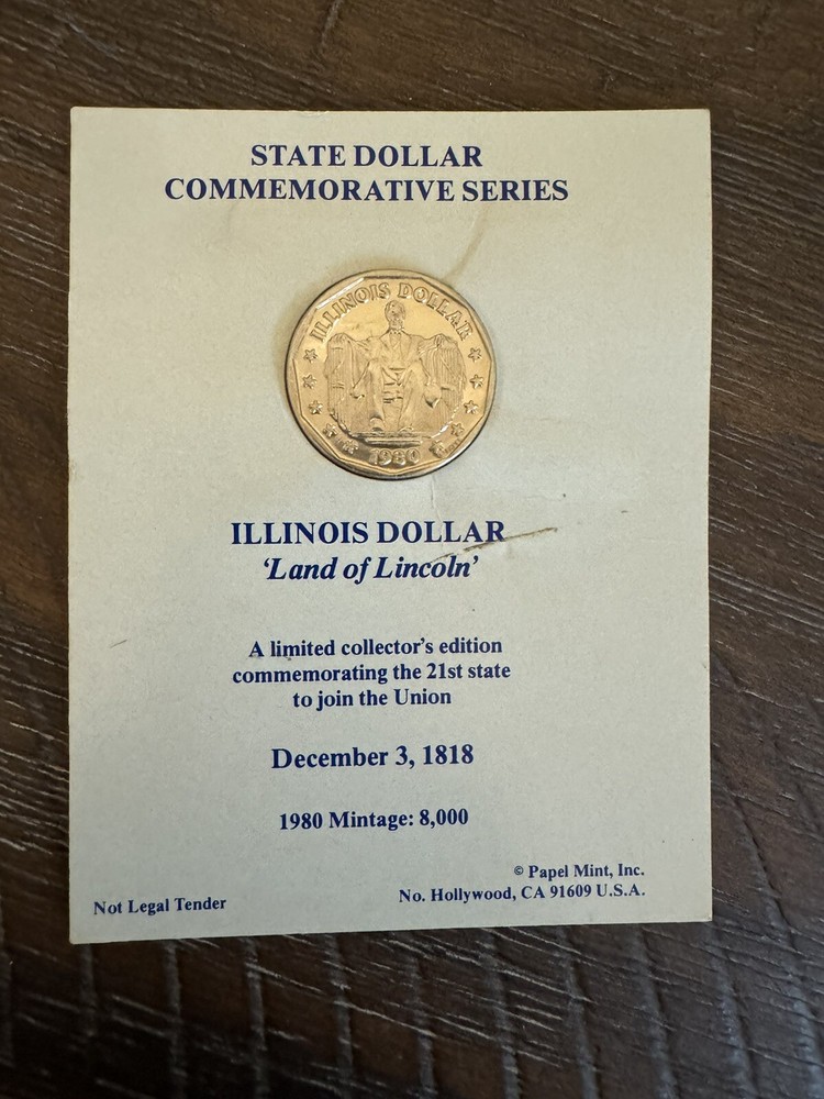 1980 ILLINOIS STATE DOLLAR COMMEMORATIVE PROOF LIKE COIN