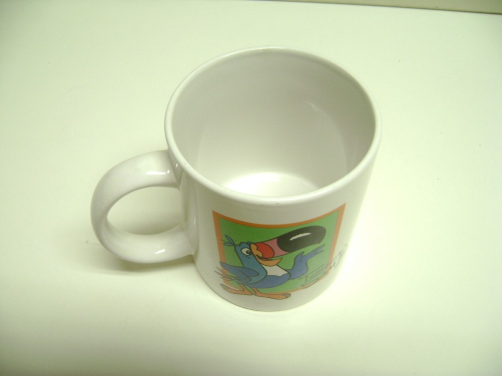 Kellogg's Breakfast Character TOUCAN SAM Ceramic Coffee Cup, Color on White
