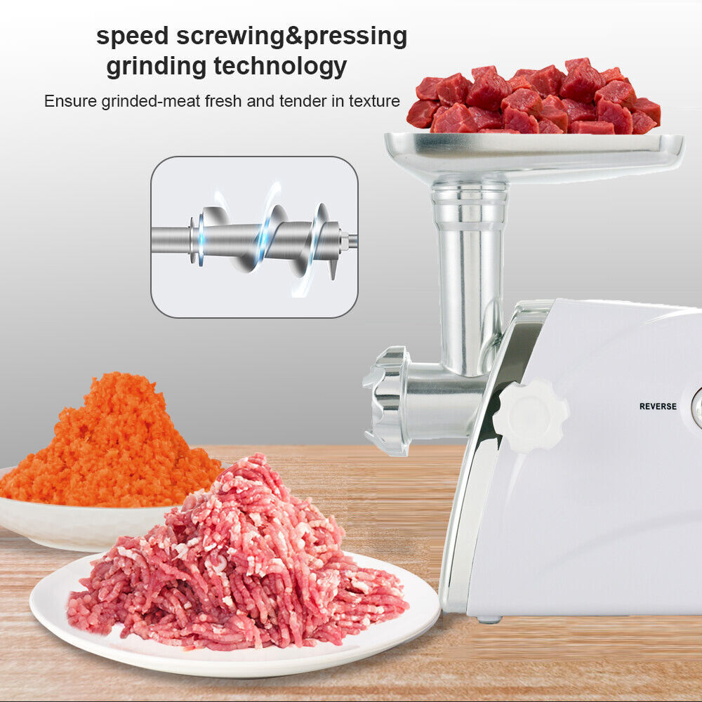 Multi-function 3000W Electric Meat Grinder Sausage Maker Mincer Stuffer White