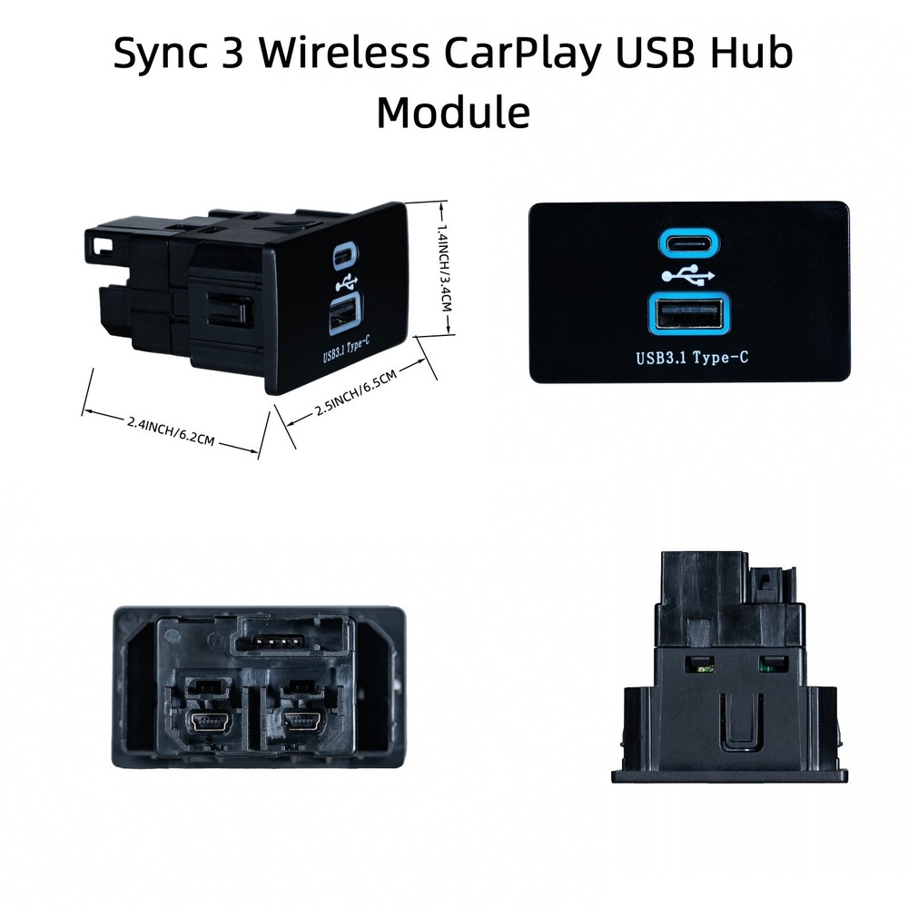 Ford Sync 3 Wireless Apple CarPlay Android Auto Upgrades USB Module Type C