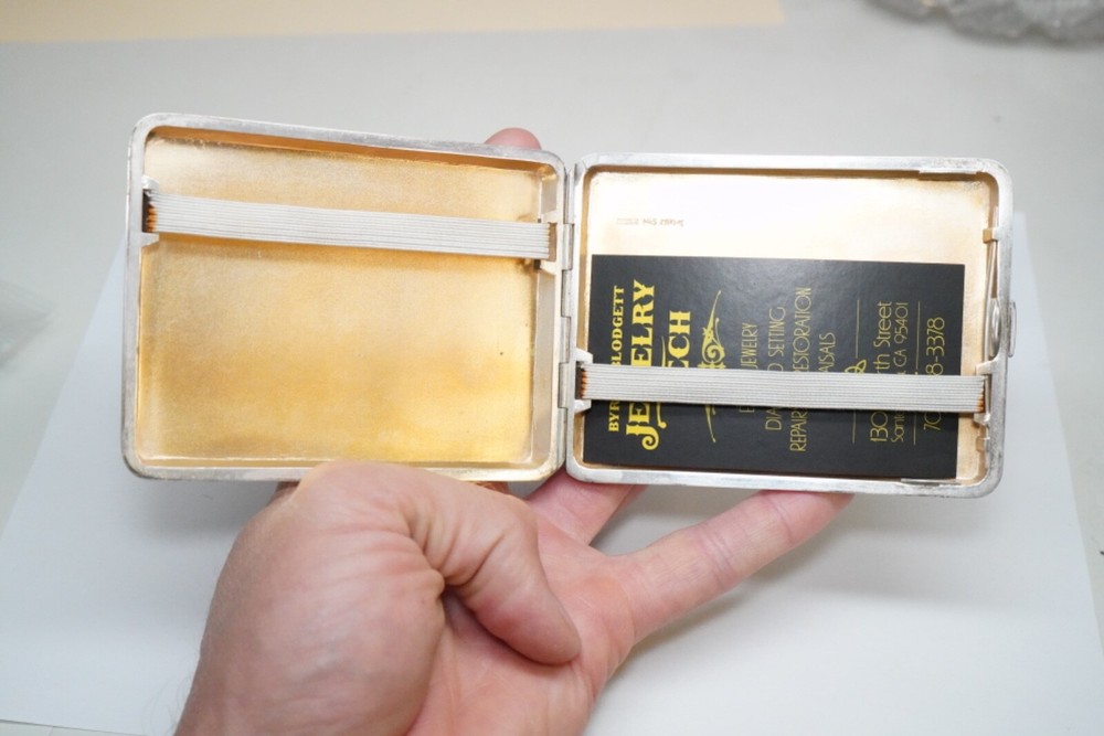 Outstanding HANDMADE Solid Silver Cigarette Case - Nanking - Business Card Case