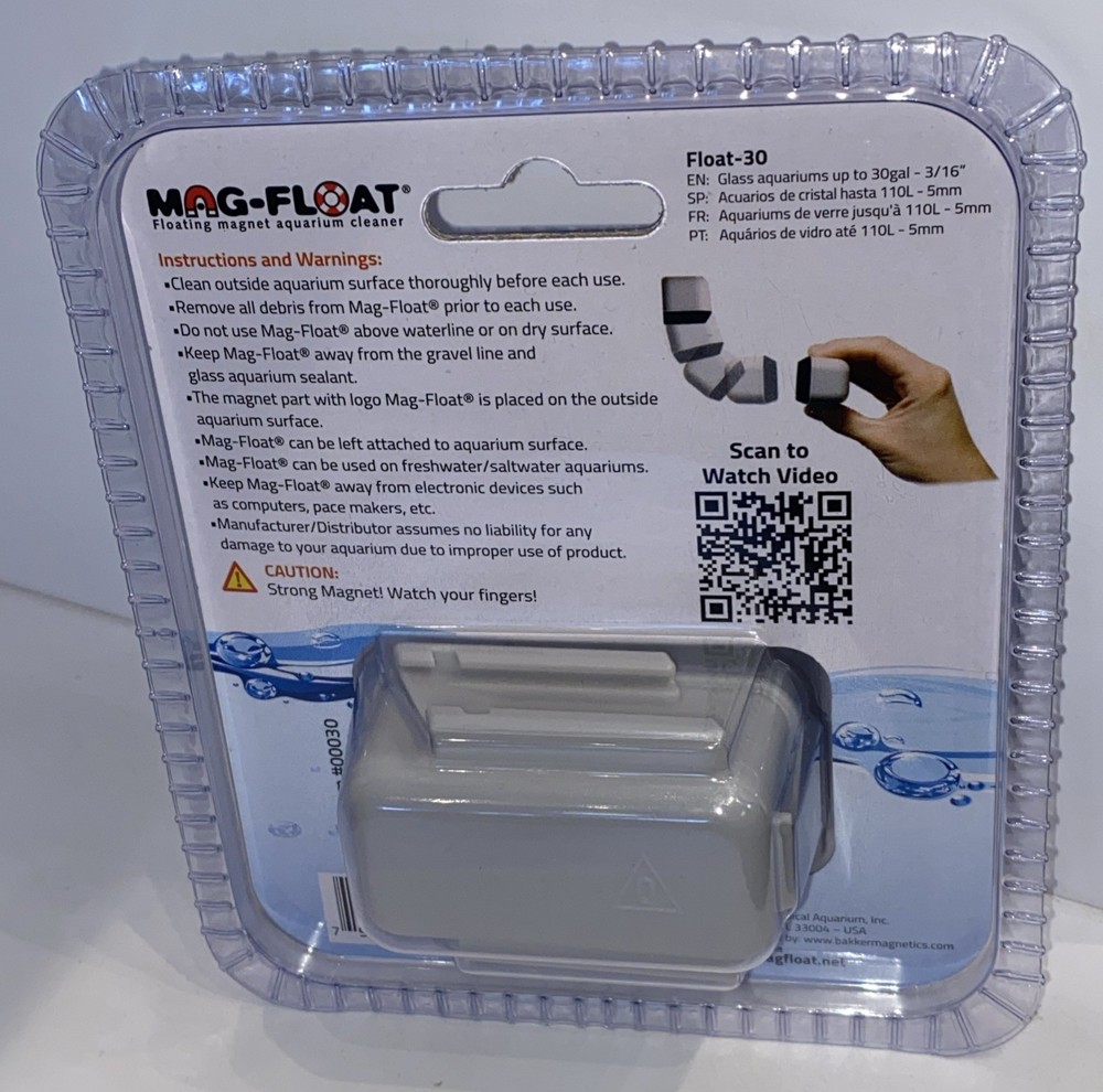 MAG-FLOAT GLASS FLOATING MAGNET AQUARIUM CLEANER SMALL FLOAT-30