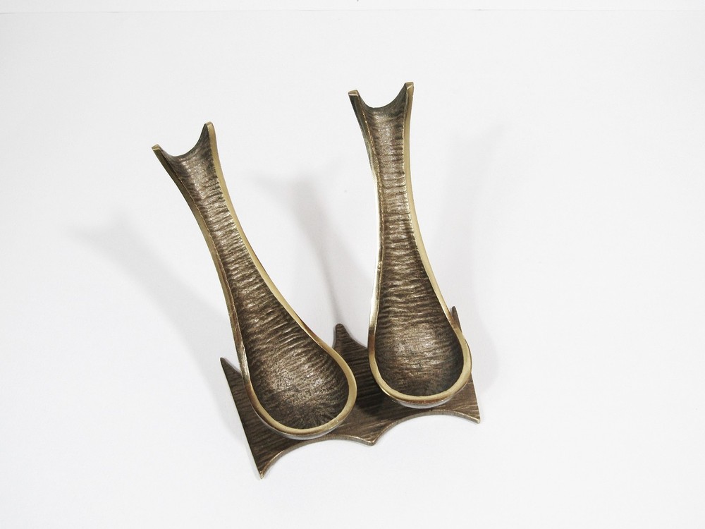 Walter Bosse Austria Double Pipe Holder Bronze Brass MCM