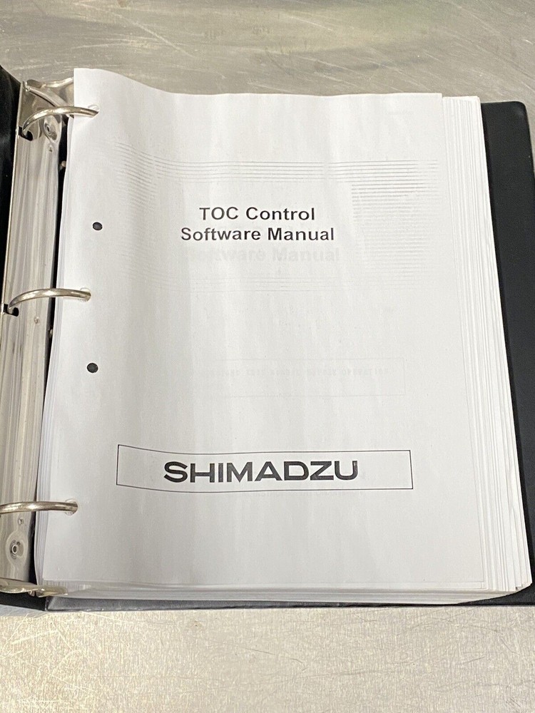 Shimadzu TOC Control Software Manual - Users Guide / Instruction Manual