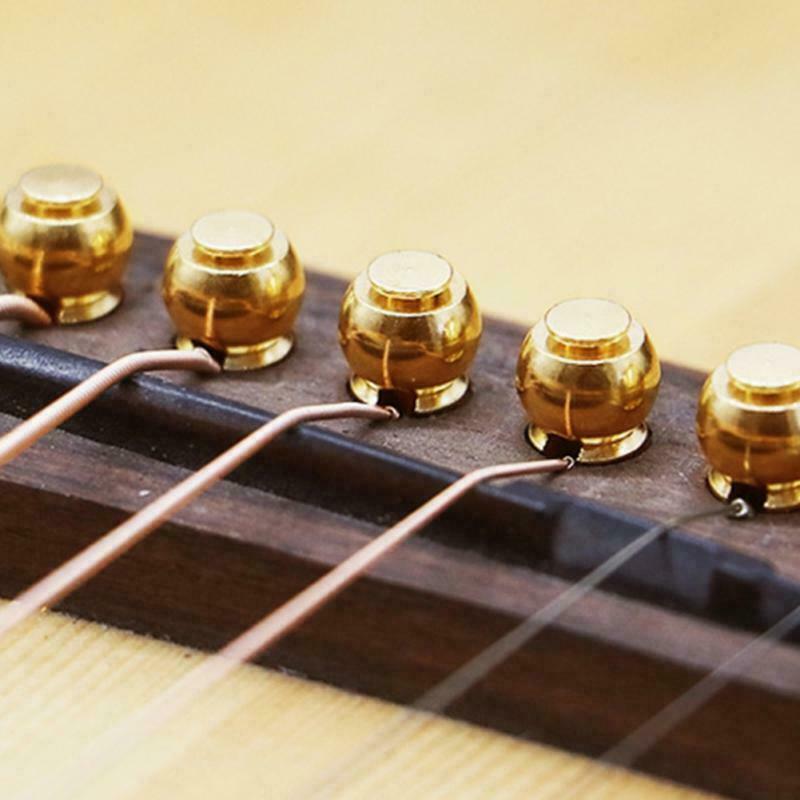 6pcs Set Acoustic Electric Guitar String Bridge Pins Solid Copper Brass Endpin